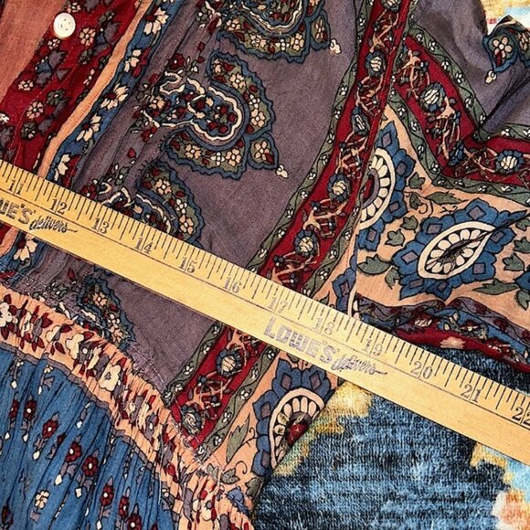 Vintage LaCera Pleated 90s Cotton Babydoll Maxi Dress Boho Hippie - Picture 12 of 12